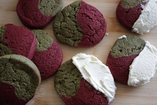 Gluten-Free Red Velvet Matcha Holiday Cookies - Be Tea Company